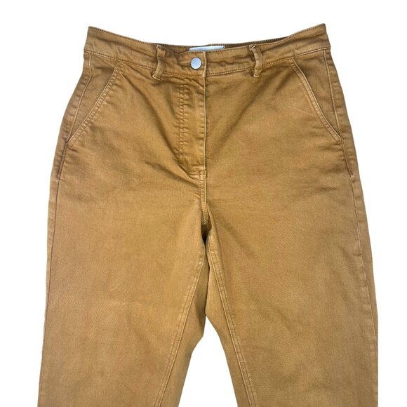 Everlane Cropped Straight Short Pants Womens Size 8 Ochre Cotton Blend Casual - Picture 5 of 14